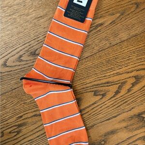 Brooks Brothers Orange and Blue Striped Socks